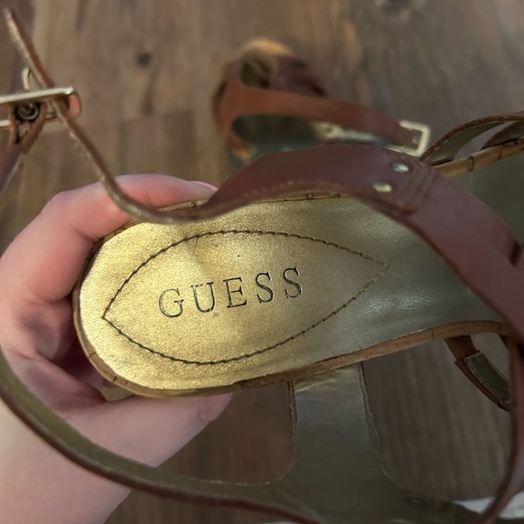 Guess Brown Cork Wedges - Picture 7 of 9